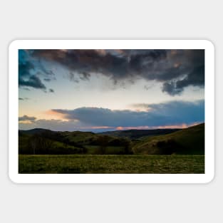 Sunset over the Kaiserstuhl, South-West Germany Sticker